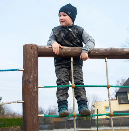 Detská softshellová vesta Maskáč Zelená Esito