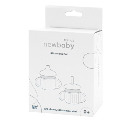 Detský silikónový hrnček 2 v 1 New Baby