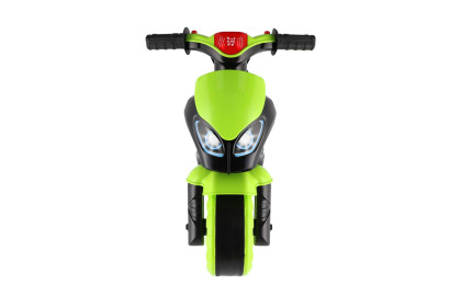 Odrážadlo motorka zeleno-čierna so svetlom so zvukom