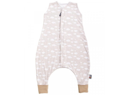 Letný spací vak s nohavicami bambus béžový s obláčikmi Vel.  110 cm Kaarsgaren