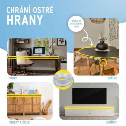 Ochranná páska na hrany transparentná 3 m Sipo