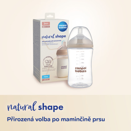 Cumlík na fľašu Natural Shape 0 m+ 2 ks Canpol babies