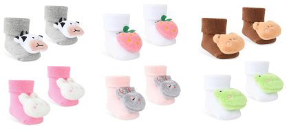 Dojčenské ponožky s plyšovou aplikáciou 0 - 6 mesiacov Be Snazzy