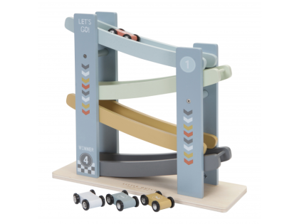 Závodná dráha s autíčkami drevená Blue Little Dutch