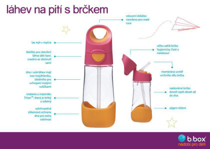 Fľaša na pitie so slamkou 600 ml B.box