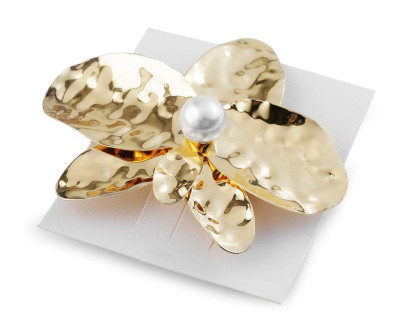 Francúzska spona do vlasov kvet s perlou