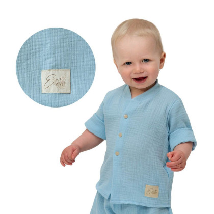 Detská mušelínová košeľa Luca Blue Esito