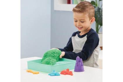 Škatuľa tekutého piesku s podložkou zelená Kinetic Sand