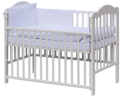 Detská postieľka s kompletnou výbavou Scarlett 120 x 60 cm - Nechtík - biela