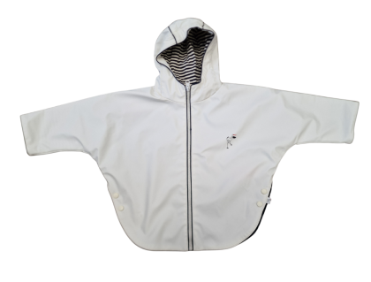 Jesenná bunda do dažďa námornícka biela Česká výroba Babyservice Vel. 18 mes