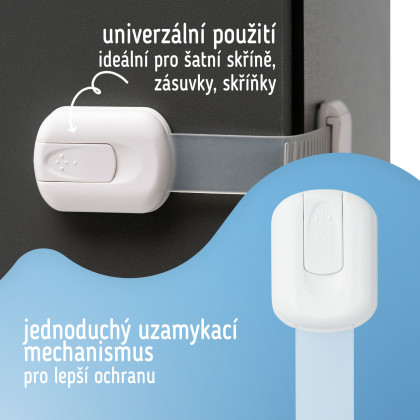 Bezpečnostné zámky viacúčelové pre skrinky a zásuvky nastaviteľné súprava 6 ks Sipo