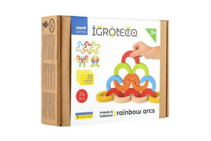 Mozaika/hra balančné drevo 24 dielikov