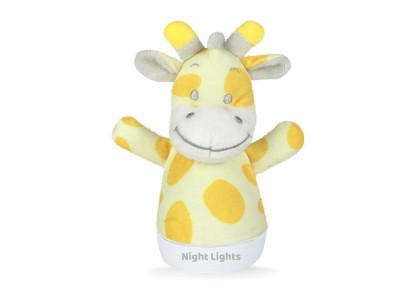 Lampička nočná žirafa zaspávač plyšový 15 cm