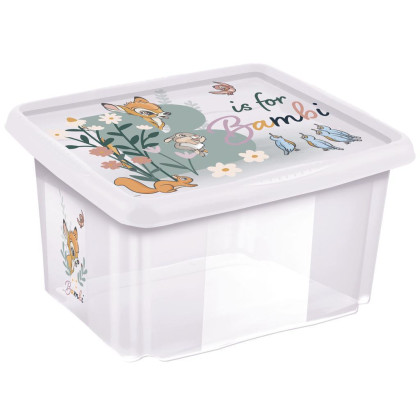 Úložný box s vekom 15 l "Bambi", Transparent