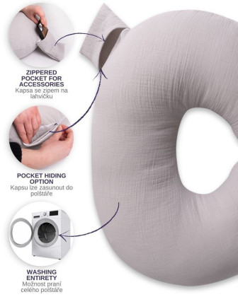 Mušelínový polohovací vankúš MiniRelax 140 cm Babymatex