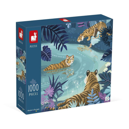 Art puzzle Tigre pri splne mesiaca 1000 ks Janod