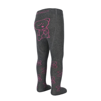 Pančucháče s protišmykom 3x ABS veľ. 68/74 tm. šedé s medvedíkmi Be Snazzy