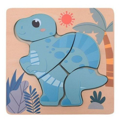 Drevené mini puzzle Dino III 12 m+