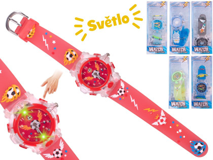 Hodinky náramkové na batérie so svetlom