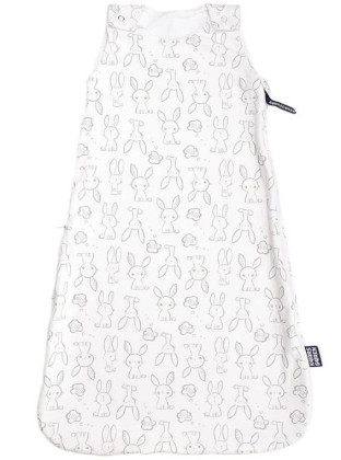 Letný spací vak so zipsom na boku zajac smotanový