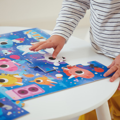 Puzzle v kufríku Jednorožec na koncerte 24 ks Janod