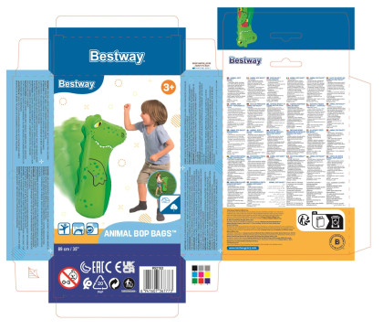 Nafukovacie boxovacie vrece zvieratká 89 cm Bestway