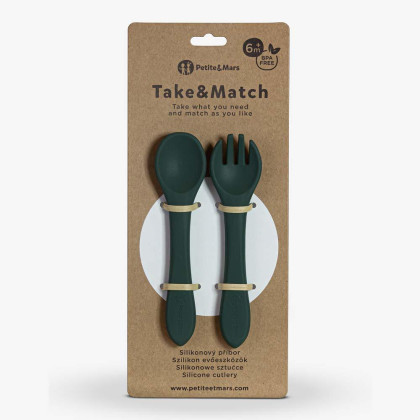 Príbor silikónový Take & Match 6 m+ Petite & Mars