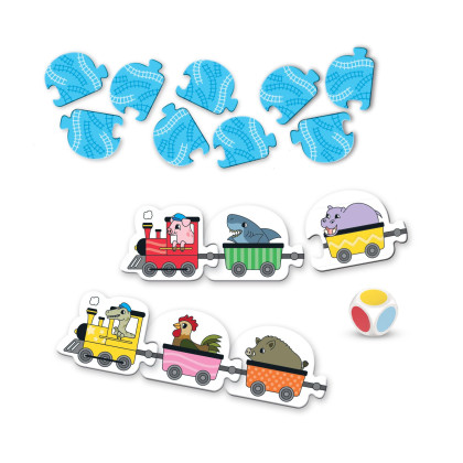 Prvé hranie Farebný vláčik náučná hra Dino