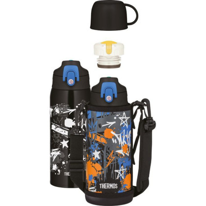 Detská termoska s dvoma uzávermi Čierna 800 ml