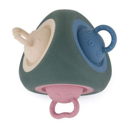 Hračka silikónová Pop Up Triangle Misty Green 10 m+ Petite&Mars