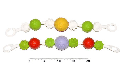 Reťaz/zábrana farebné gule plast 40 cm ŽLTOŠEDÁ
