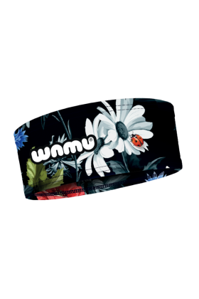 Športová čelenka Lúčne kvety čierna Wamu