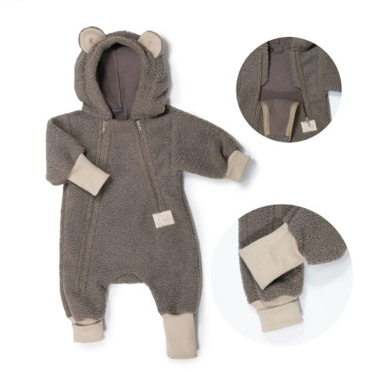 Rastúca zimná kombinéza Teddy fleece double Brown Esito