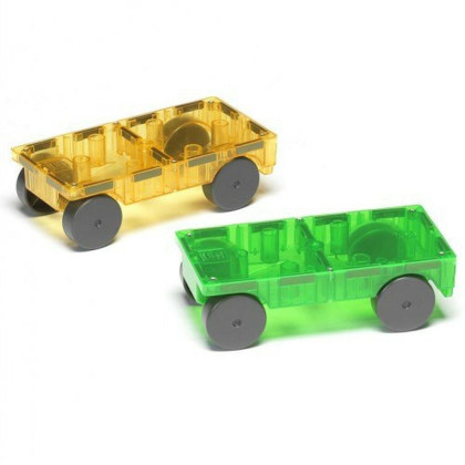 Magnetická stavebnica Cars 2 dielna Green/yellow Magna Tiles