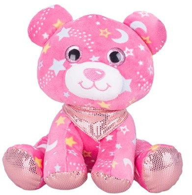 Medvedík plyšový 20 cm sediaci so šatkou svietiacou v tme 0 m+