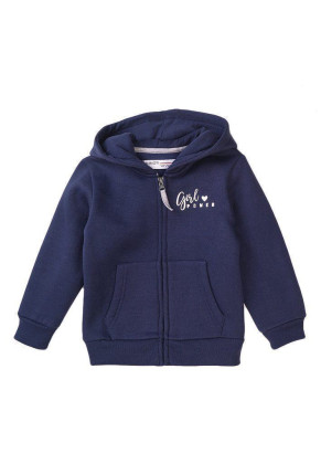 Mikina dievčenské s kapucňou modrá Minoti