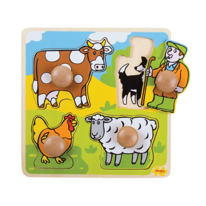 Vkladacie edukatívne puzzle farma Bigjigs Toys