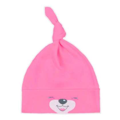 Bavlnená dojčenská čiapočka Bobas Fashion Lucky tmavo ružová