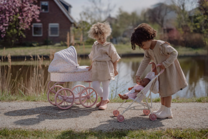 Kočík pre bábiky golfky skladacie Soft Flowers Little Dutch