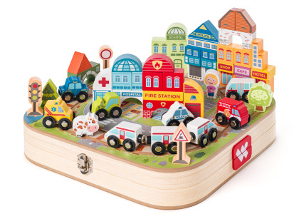 Kufrík s mestom a vláčikodráhou Woody