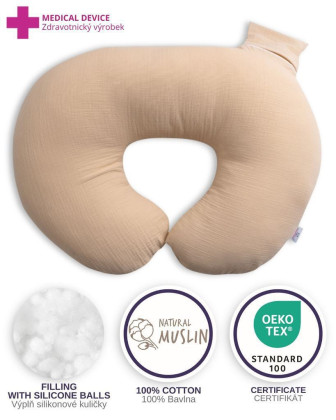 Mušelínový polohovací vankúš MiniRelax 140 cm Babymatex