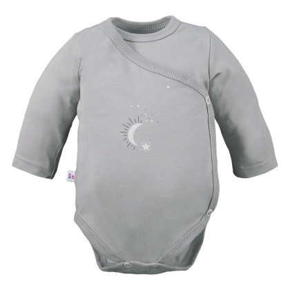 Zavinovacie body Petite s dlhým rukávom šedej hviezdičky Eevi