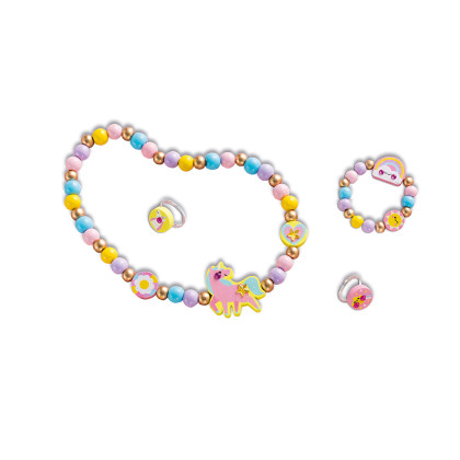 Kreatívna súprava Výroba šperkov drevené korálky Dúhová krajina 4 ks Janod Atelier