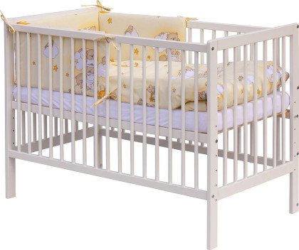 Detská postieľka s kompletnou výbavou 120 x 60 cm, mráčik béžová Scarlett