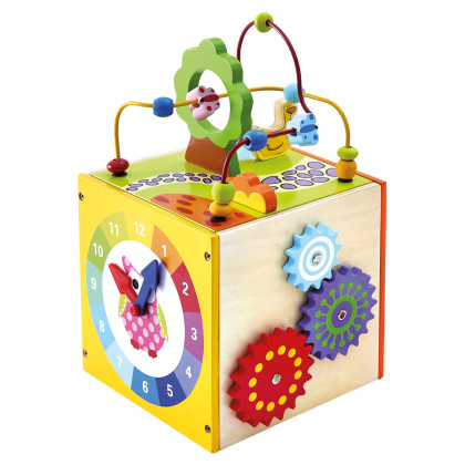 Motorická kocka drevená 34 cm