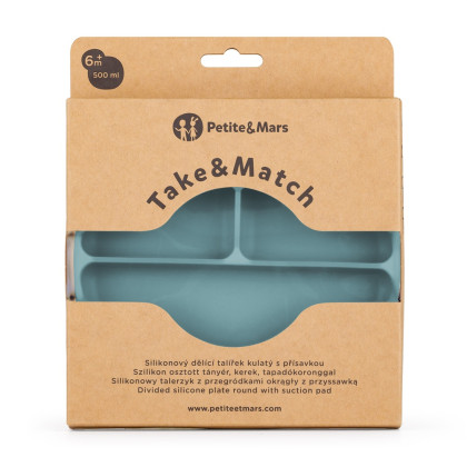 Tanierik silikónový deliaci okrúhly Take&Match 6 m+ Petite & Mars