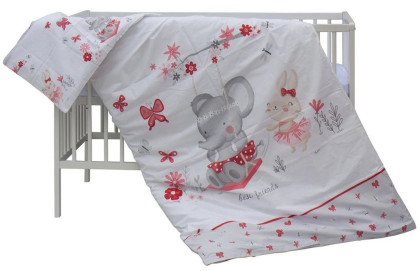 Detská postieľka biela s kompletnou výbavou 120 x 60 cm Soly Scarlett