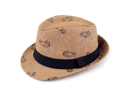 Detský letný klobúk/slamák auta