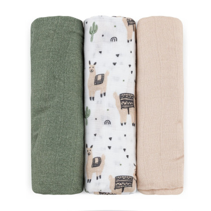 Súprava plienok bambusová mušelínová 3 ks Moussy 68 x 68 cm Petite&Mars