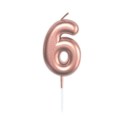 Sviečka tortová rose gold 5 cm